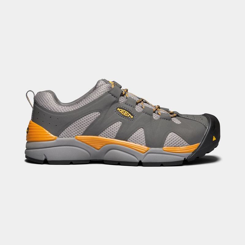 Zapatos De Trabajo Keen Hombre Colombia - Keen San Antonio Aluminum Toe Gris/Naranjas (BHSNY0629)